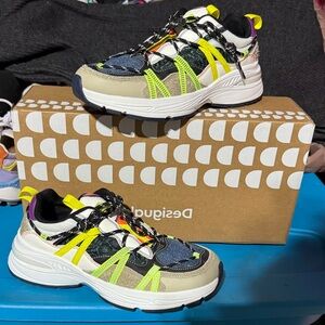 Desigual Vibrant Yellow and Black Sneakers